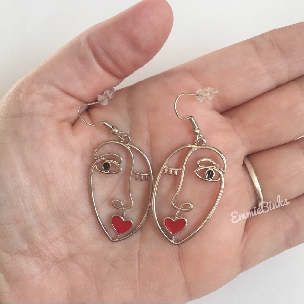 ✨3for$38 New Zara Artsy Picasso Vibe Abstract Artist Statement Drop Earrings - Picture 3 of 16